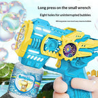 Electric Gear Bubble Gun with LED Lights – Automatic Bubble Blower Toy for Kids