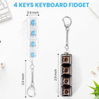 Keyboard Fidget Keychain Toy with Mechanical Switches (Pack of 2)