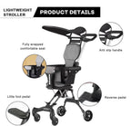 Foldable Baby Stroller – Reversible Seat, 360° Rotating Wheels & Sun Canopy