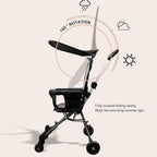 Foldable Baby Stroller – Reversible Seat, 360° Rotating Wheels & Sun Canopy