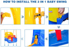 3-in-1 Kids Swing Seat – Adjustable Indoor & Outdoor Baby Swing with Safety Bar