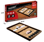 Pucket Game Wooden Sling Puck Board Game – Fast-Paced Family Game
