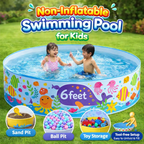 Non-Inflatable Kids Swimming Pool | Foldable Hard Wall Pool - 6ft