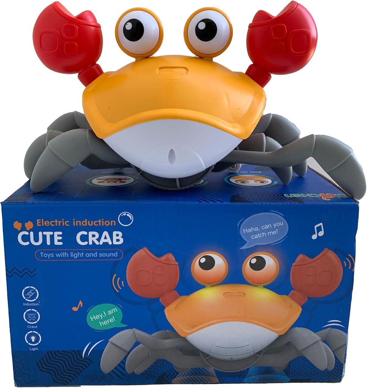 Crawling Crab Toy for Kids – Obstacle Avoidance Dancing Crab with Light & Music