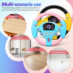 Kids Steering Wheel Toy with Sound & Light – 360° Rotating Driving Simulator