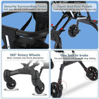 Foldable Baby Stroller – Reversible Seat, 360° Rotating Wheels & Sun Canopy