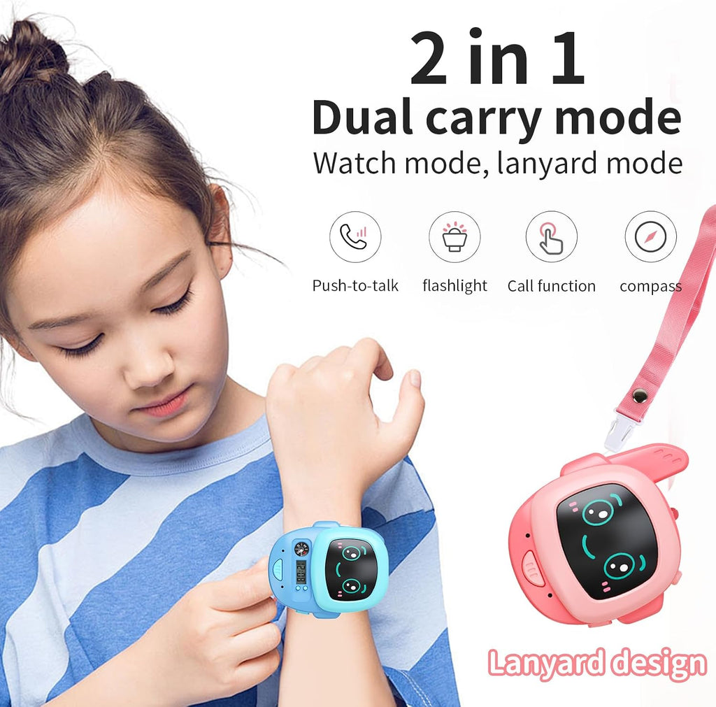 2-in-1 Kids Walkie Talkie Watch with Intercom, Flashlight & Compass