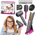 Kids Salon Deluxe Styling Set – Beauty Hair Stylist Toy Kit with Hair Dryer, Straightener & Accessories