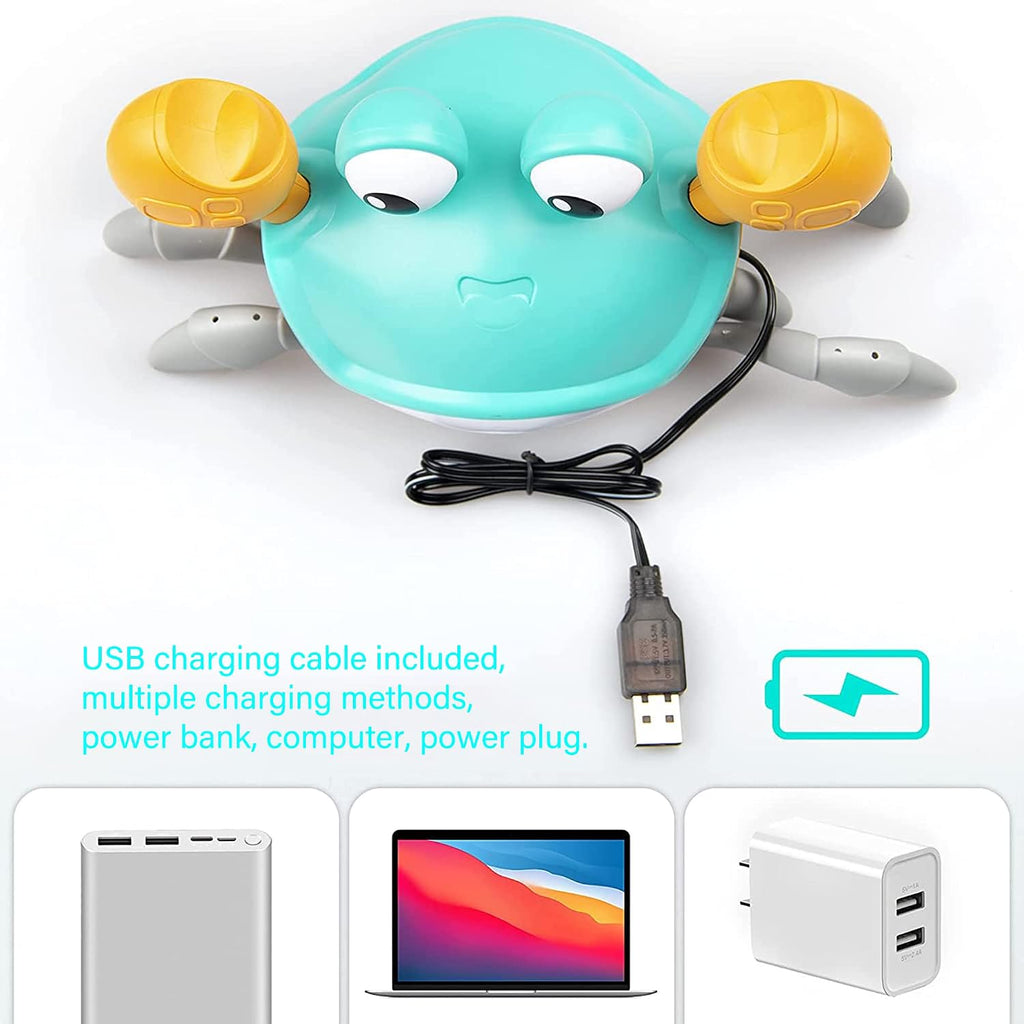 Crawling Crab Toy for Kids – Obstacle Avoidance Dancing Crab with Light & Music