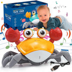 Crawling Crab Toy for Kids – Obstacle Avoidance Dancing Crab with Light & Music