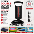 Intex Double Quick I Hand Pump – High Output Air Pump with 3 Nozzles for Inflatable Beds