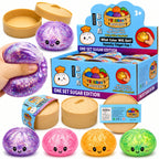 Dumpling Squishy Rainbow Toy | Rainbow Glitter Stress Relief Fidget Toy for Kids