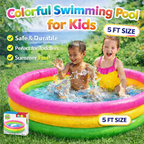 Colorful Inflatable Kids Swimming Pool – Safe & Durable Kids Pool for Summer Fun - 5ft