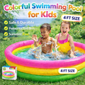 Colorful Inflatable Kids Swimming Pool – Safe & Durable Kids Pool for Summer Fun - 4ft