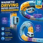 39 PCS Magnetic Train Track Set for Kids | STEM Educational Magnetic Racing Track with Rechargeable Train | DIY Toy