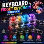 Keyboard Fidget Keychain Toy with Mechanical Switches (Pack of 2)