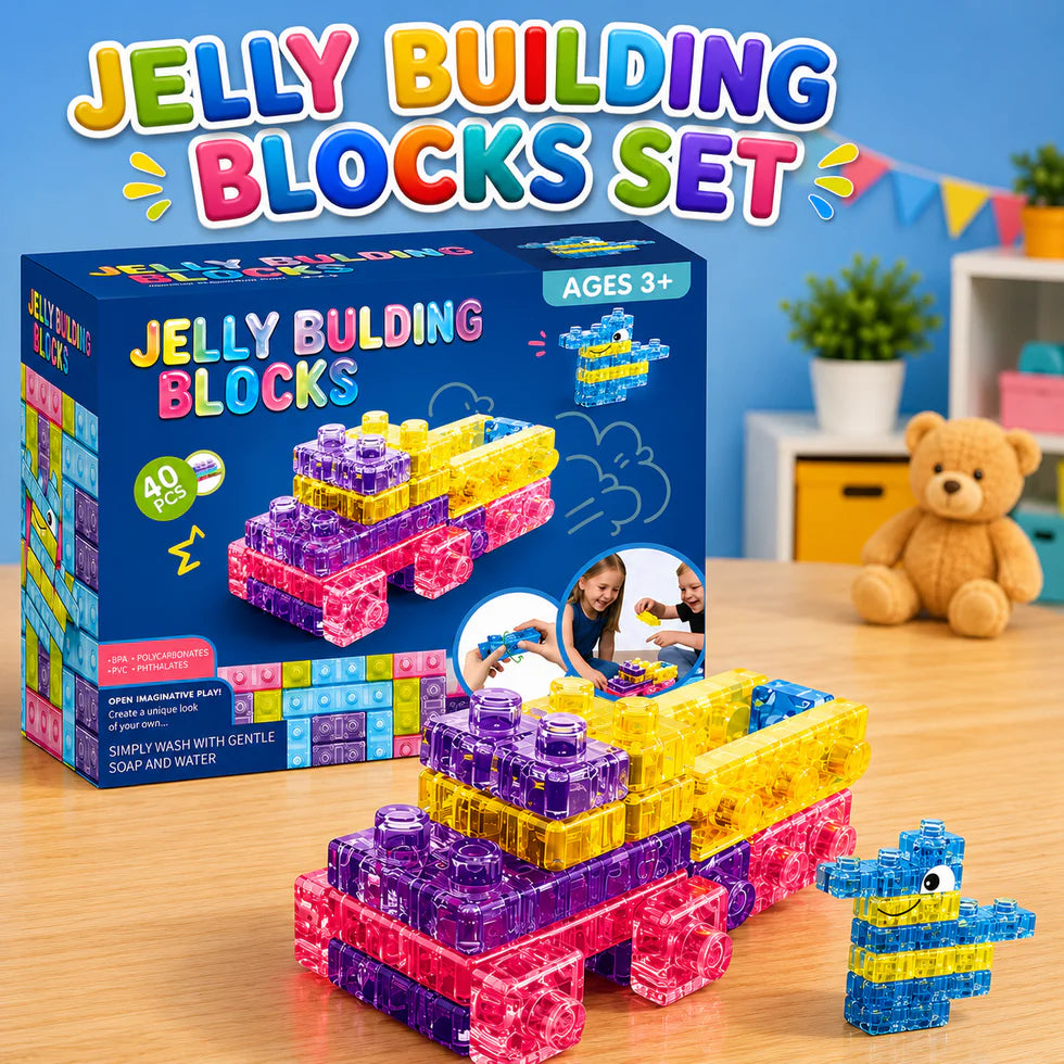 40 PCS Jelly Building Blocks Set for Kids | Creative STEM Educational Toy | Toyso.pk
