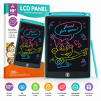 LCD Writing Tablet for Kids – Colorful Drawing Board with Stylus, Erase Button & Screen Lock