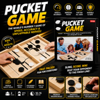Pucket Game Wooden Sling Puck Board Game – Fast-Paced Family Game