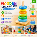 Wooden Rainbow Stacking Toy for Kids – Educational Learning & Motor Skills Toy