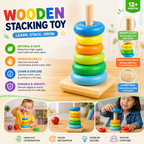 Wooden Rainbow Stacking Toy for Kids – Educational Learning & Motor Skills Toy