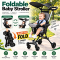 Foldable Baby Stroller – Reversible Seat, 360° Rotating Wheels & Sun Canopy
