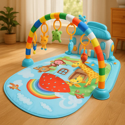 Baby Activity Play Gym with Hanging Toys, Infant Play Mat 0+ Months, Sensory & Motor