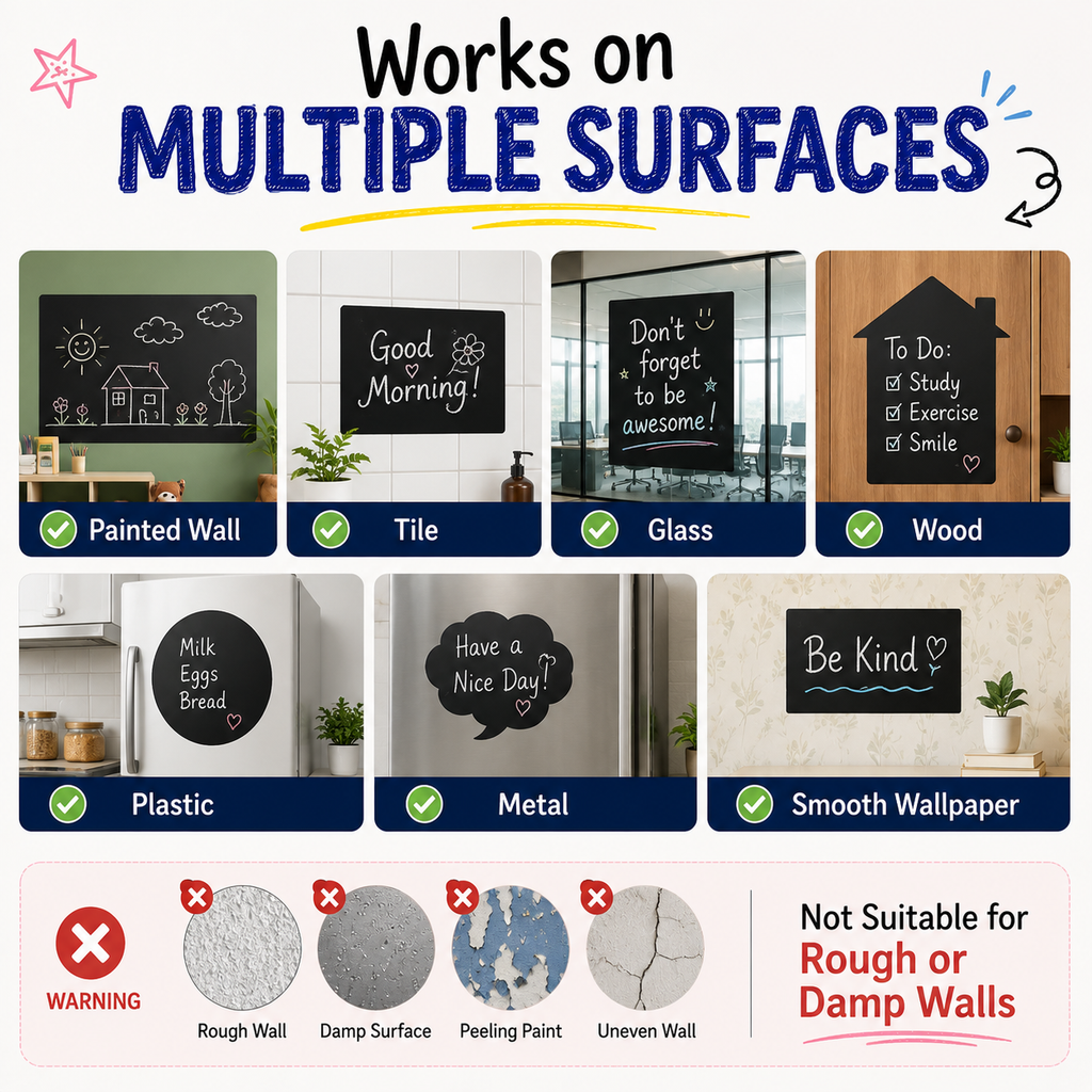 Self-Adhesive Erasable Blackboard Sticker Roll 200×45cm