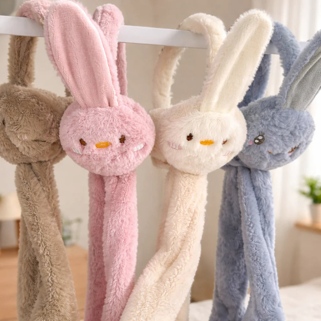 Cute Bunny Ear Plush Hat – Moving Ears, Warm & Soft Winter Cap