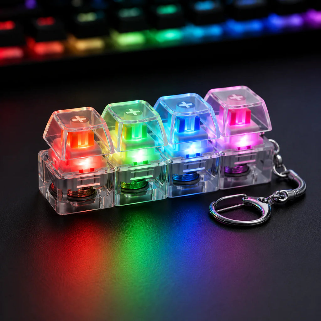 Keyboard Fidget Keychain Toy with Mechanical Switches (Pack of 2)