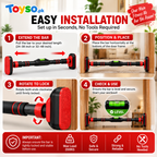 Adjustable Doorway Pull-Up Bar kids And Adults | No-Drill Home Fitness Bar