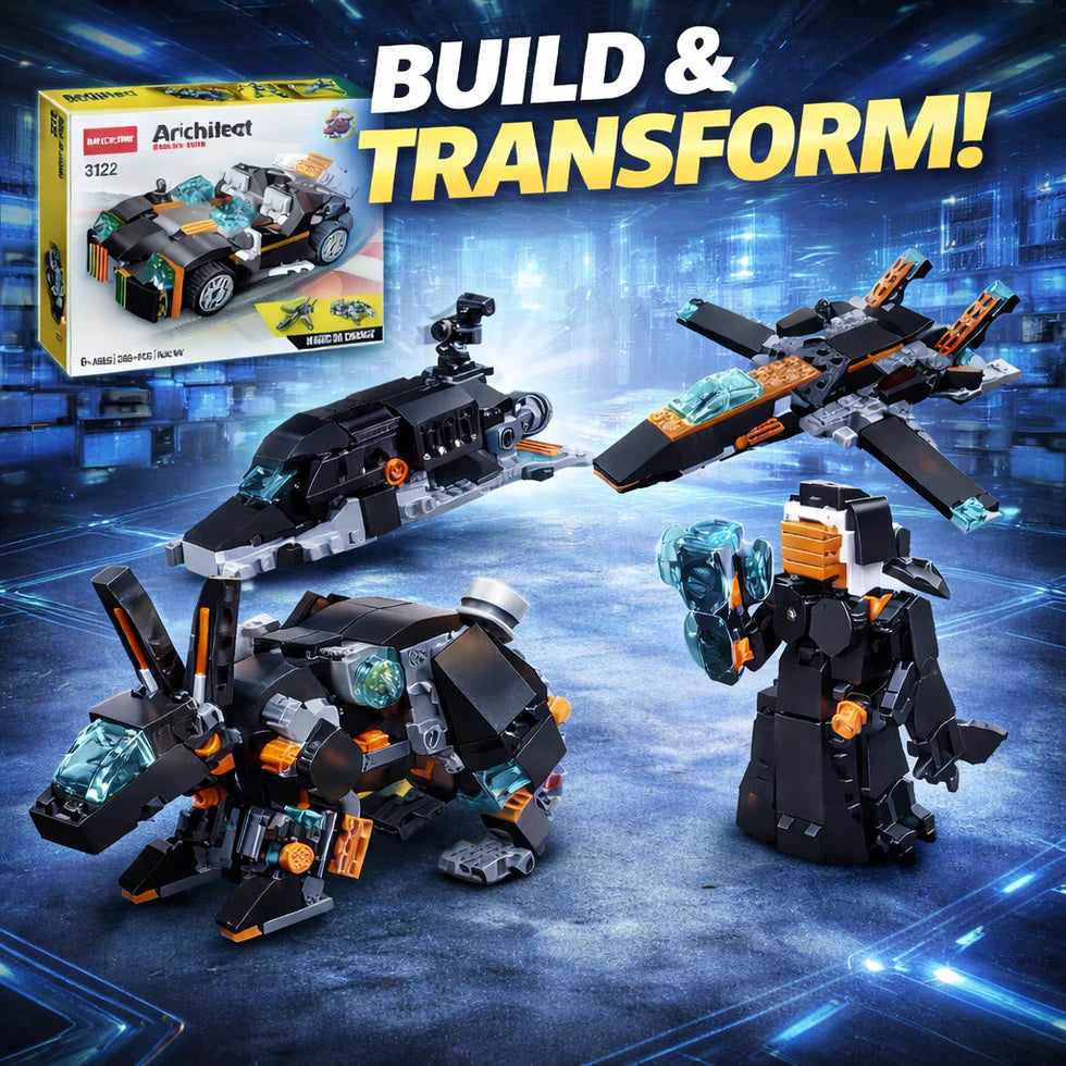 Build & Transform Robot Toy Set – 4-in-1 DIY Construction Vehicle & Mech Kit