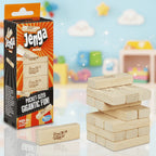 Mini Wooden Jenga Game – Pocket Size Stacking Tower, 18 Blocks, Family Fun Party Game