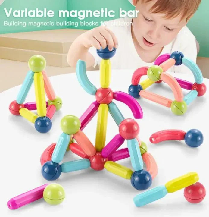 Magnetic Sticks Building Set – Kids STEM Construction Toy with Strong Magnets