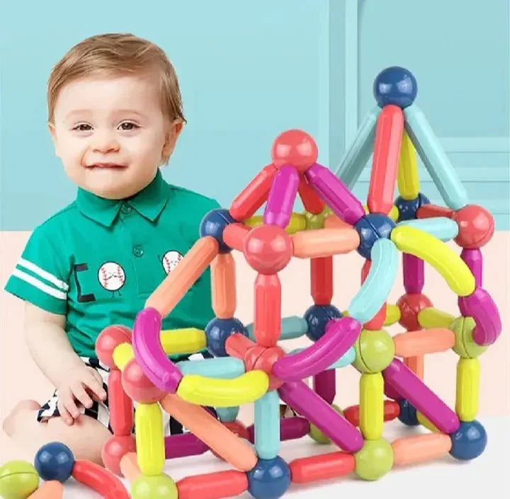 Magnetic Sticks Building Set – Kids STEM Construction Toy with Strong Magnets