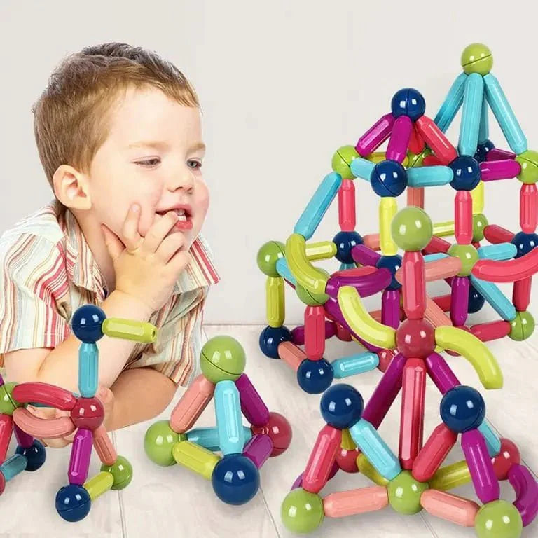 Magnetic Sticks Building Set – Kids STEM Construction Toy with Strong Magnets