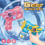Electric Gear Bubble Gun with LED Lights – Automatic Bubble Blower Toy for Kids