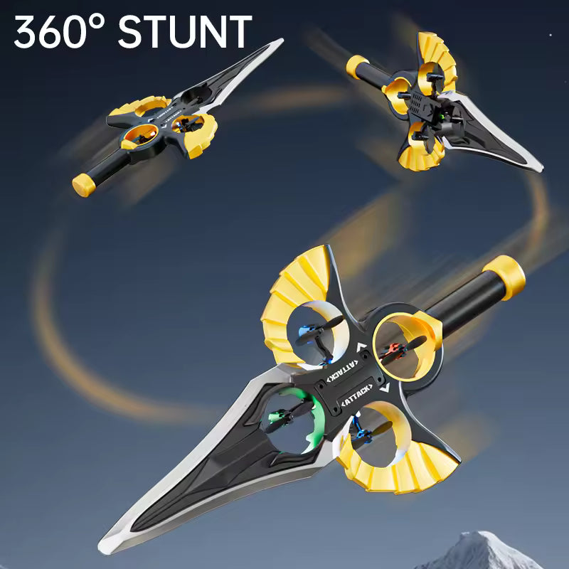 RC Flying Sword Drone Toy with Remote Control – LED Light-Up Hover Drone for Kids