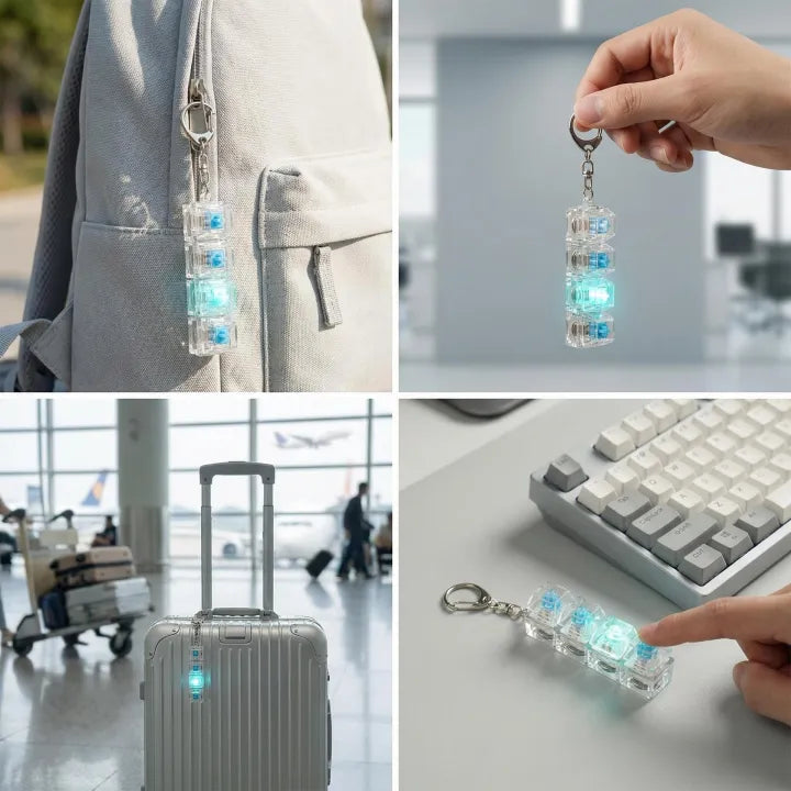 Keyboard Fidget Keychain Toy with Mechanical Switches (Pack of 2)