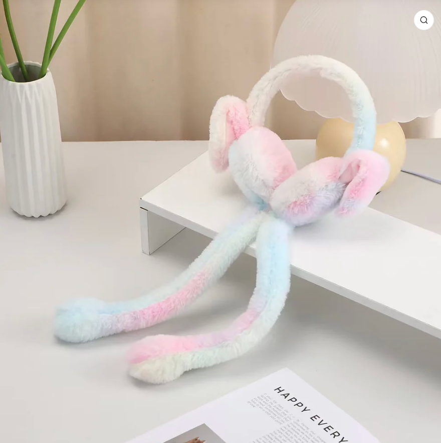 Cute Bunny Ear Plush Hat – Moving Ears, Warm & Soft Winter Cap