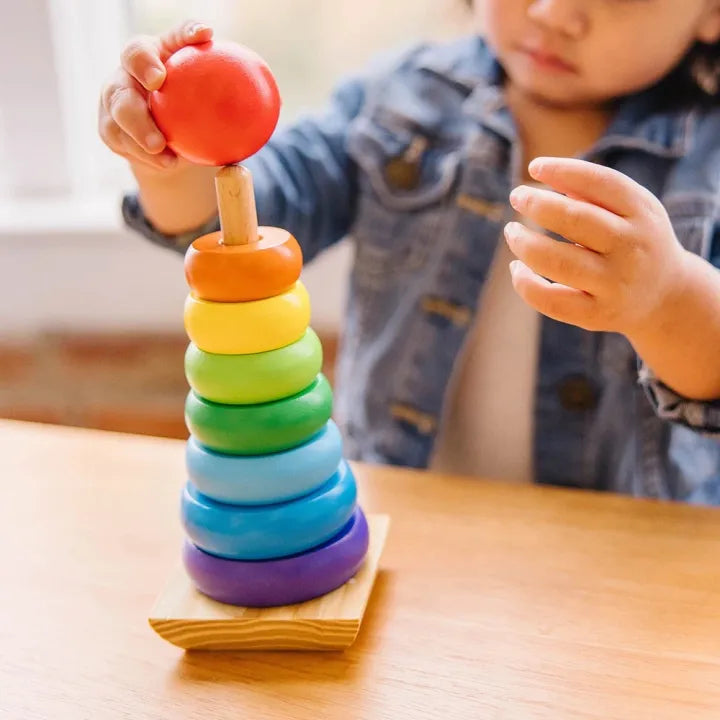 Wooden Rainbow Stacking Toy for Kids – Educational Learning & Motor Skills Toy