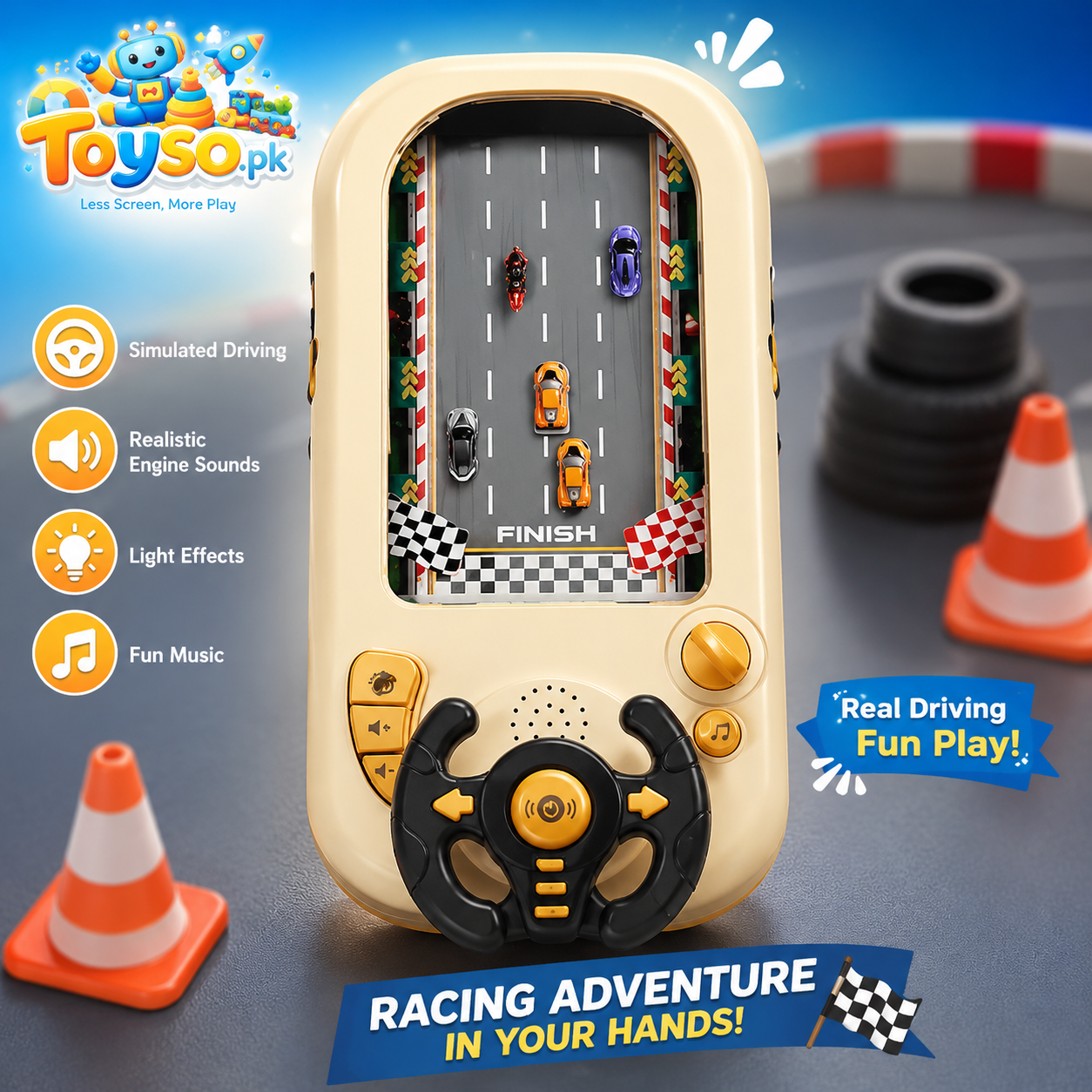 Car Racing Steering Wheel Toy for Kids