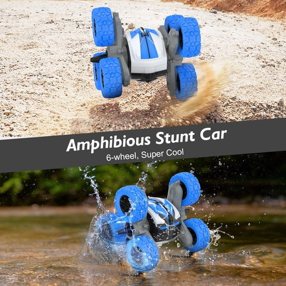 Remote Control 6-Wheel Stunt Car with Lights & Music | Double-Sided RC Car with Battery