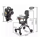 Foldable Baby Stroller – Reversible Seat, 360° Rotating Wheels & Sun Canopy