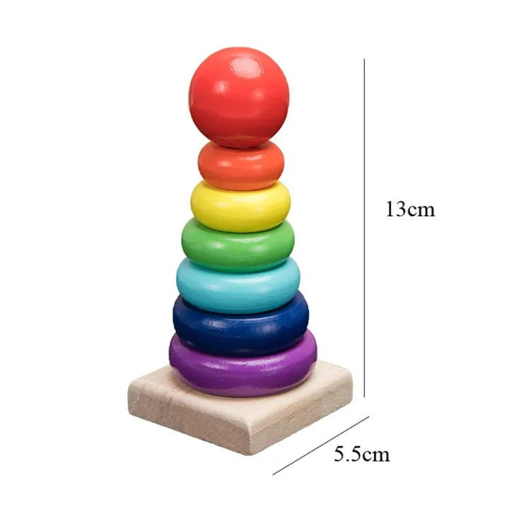 Wooden Rainbow Stacking Toy for Kids – Educational Learning & Motor Skills Toy