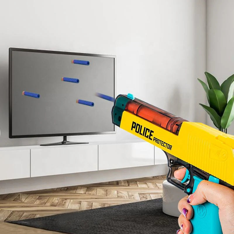 Soft Bullet Toy Gun with Foam Darts – Kids Safe Shooting Blaster with Target Practice Game